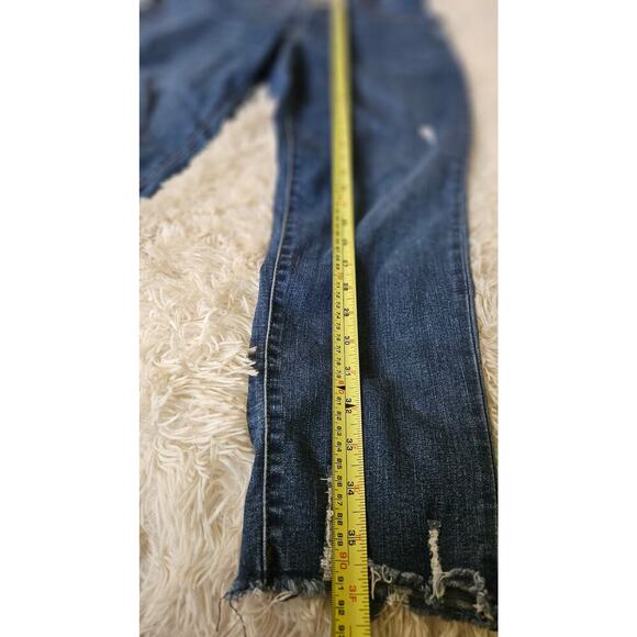 LULAROE Jeans Womens 36 Magic Waist Stretch Style L-161367 Cropped Distressed - Picture 9 of 16